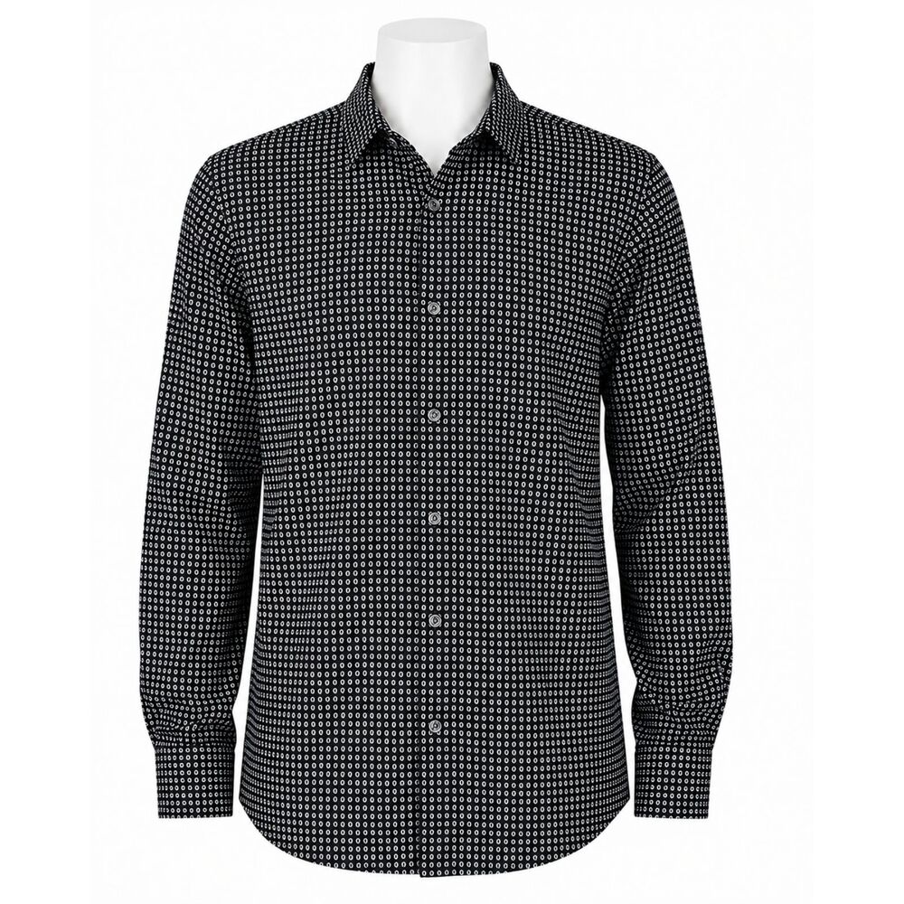 Murano Wardrobe Essentials Black Paisley Print‎ Button Down Shirt Men's 3XT